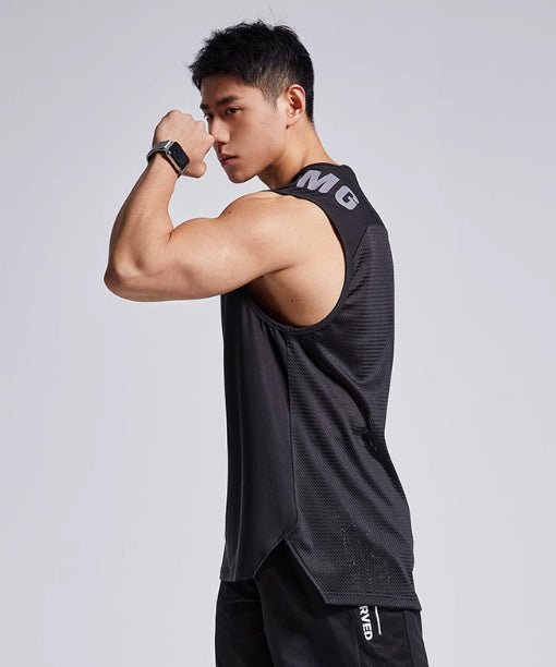 Summer Wicking Sports Vest Men's Mesh Ice Silk Lightweight Breathable Fitness Clothes Black Summer Wicking Sports Vest Men's Mesh Ice Silk Lightweight Breathable Fitness Clothes - shop_name