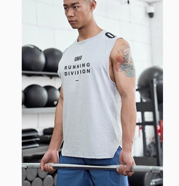 Summer Wicking Sports Vest Men's Mesh Ice Silk Lightweight Breathable Fitness Clothes Grey Summer Wicking Sports Vest Men's Mesh Ice Silk Lightweight Breathable Fitness Clothes - shop_name