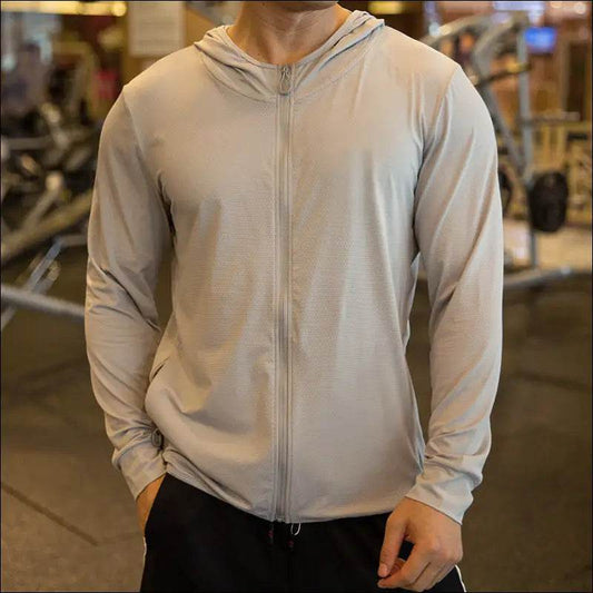Sunscreen Men's Thin Sports Fitness Jacket Track And Field Training Suit - Update Avenue 