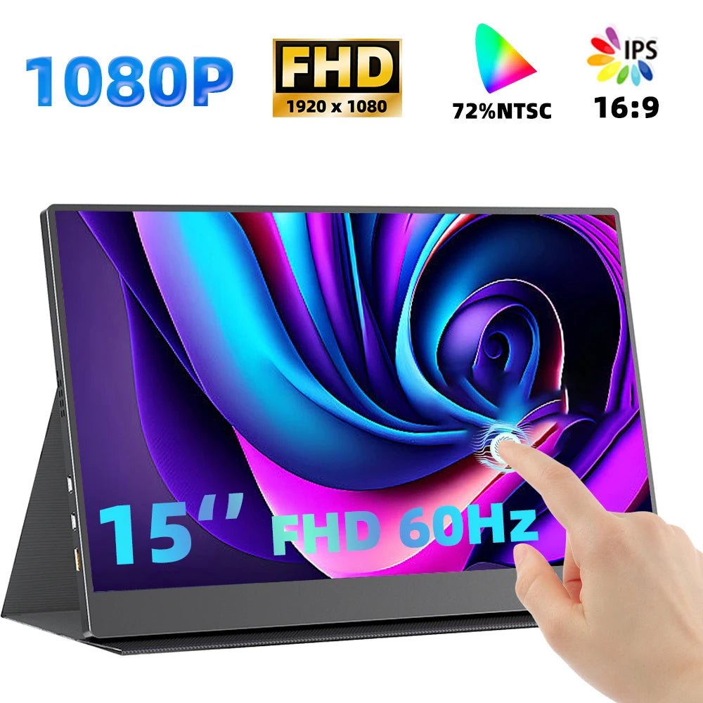 Touchscreen 15" Portable Monitor Full HD Office Aluminum Alloy Second External IPS display For Laptop XBox PS4/5 Switch Phone PC China Mainland Touchscreen 15" Portable Monitor Full HD Office Aluminum Alloy Second External IPS display For Laptop XBox PS4/5 Switch Phone PC - shop_name