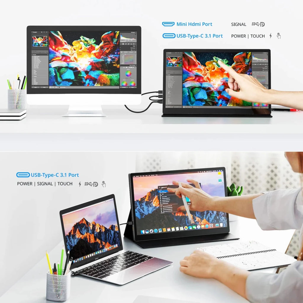 Touchscreen 15" Portable Monitor Full HD Office Aluminum Alloy Second External IPS display For Laptop XBox PS4/5 Switch Phone PC China Mainland Touchscreen 15" Portable Monitor Full HD Office Aluminum Alloy Second External IPS display For Laptop XBox PS4/5 Switch Phone PC - shop_name