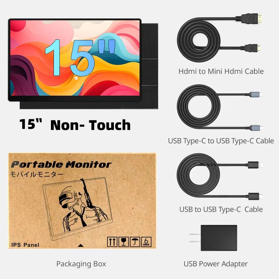 Touchscreen 15" Portable Monitor Full HD Office Aluminum Alloy Second External IPS display For Laptop XBox PS4/5 Switch Phone PC China Mainland Touchscreen 15" Portable Monitor Full HD Office Aluminum Alloy Second External IPS display For Laptop XBox PS4/5 Switch Phone PC - shop_name