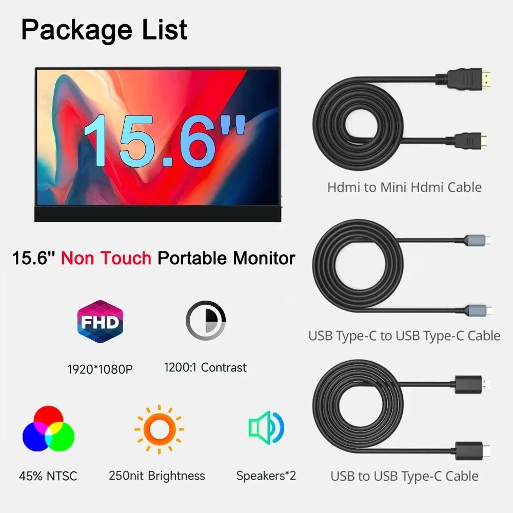 Touchscreen 15" Portable Monitor Full HD Office Aluminum Alloy Second External IPS display For Laptop XBox PS4/5 Switch Phone PC China Mainland Touchscreen 15" Portable Monitor Full HD Office Aluminum Alloy Second External IPS display For Laptop XBox PS4/5 Switch Phone PC - shop_name