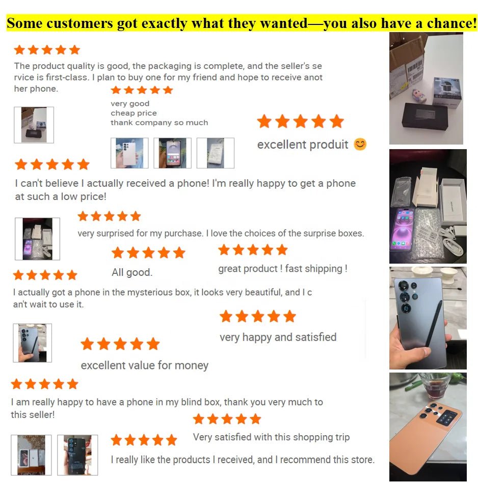 Trendy 3C Smart Electronics Mystery Box Hot Tech Gadgets Mobile Phone Smart Watch Earphone for Holiday Presents Tech Enthusiasts 3 - 5 Pieces 100% Get a Smartphone Color Multi Trendy 3C Smart Electronics Mystery Box Hot Tech Gadgets Mobile Phone Smart Watch Earphone for Holiday Presents Tech Enthusiasts - shop_name