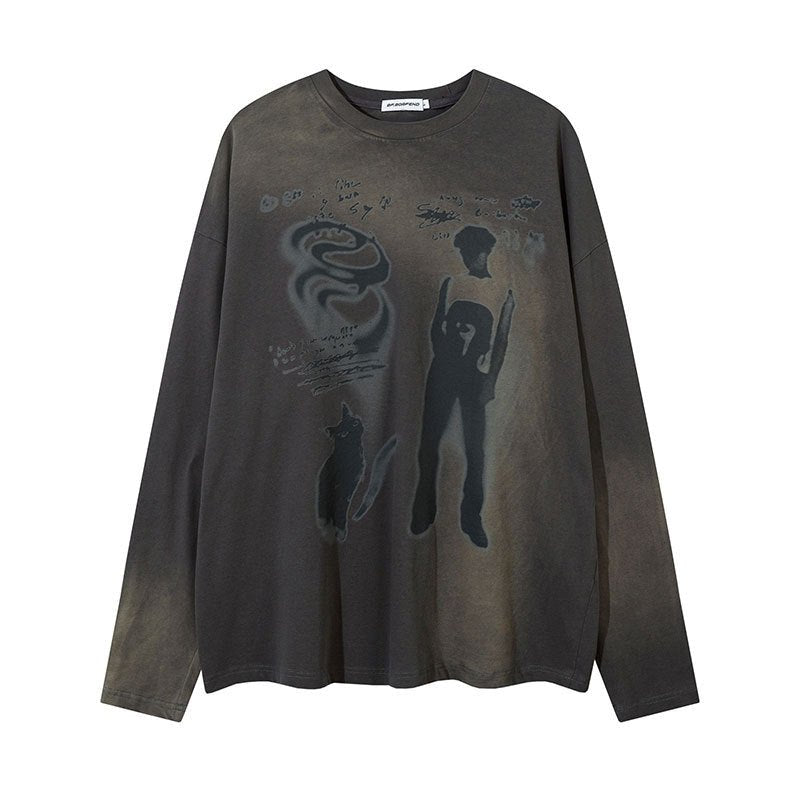 Trendy Loose Leisure All - matching Bottoming Top Dark Gray Trendy Loose Leisure All - matching Bottoming Top - shop_name