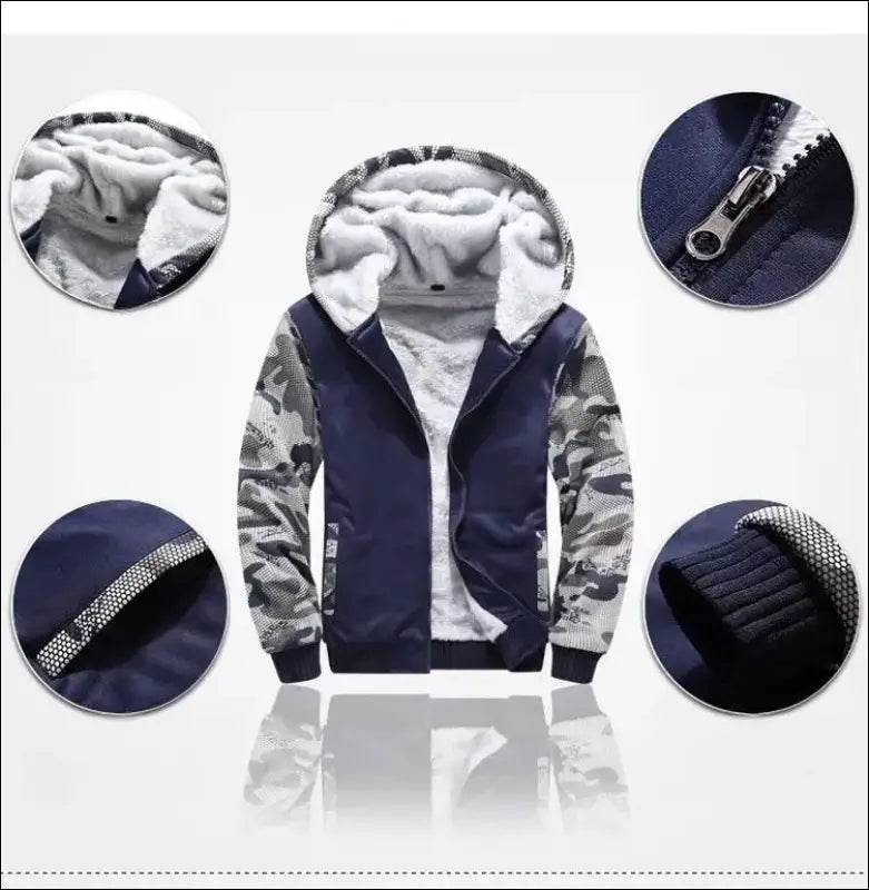 UETEEY Winter Tracksuit Men Sets Fleece Thicken Warm Cardigan Hoodies Pants Man Sport Running Hooded Jacket Male