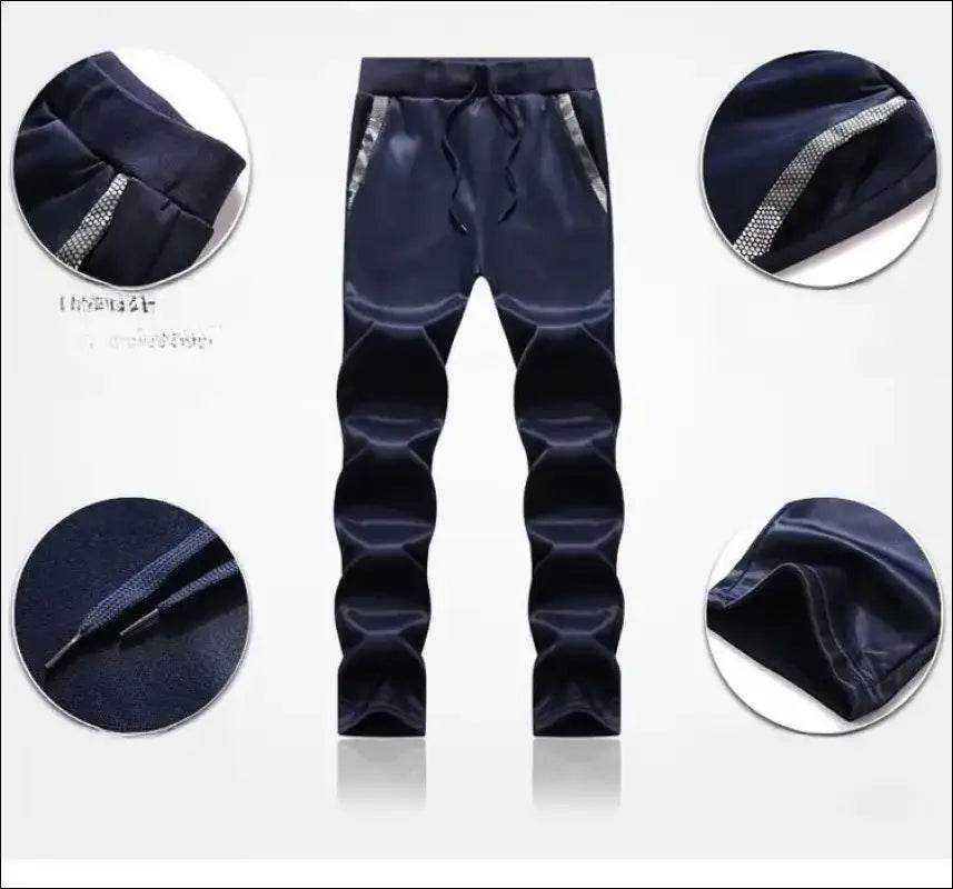 UETEEY Winter Tracksuit Men Sets Fleece Thicken Warm Cardigan Hoodies Pants Man Sport Running Hooded Jacket Male