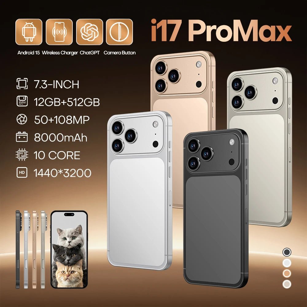 Unclocked I New Phone 17 Pro Max 5G Smartphone 64MP Triple Camera 12GB+512GB 4800mAh Wireless Charge Global Version Cellphone Orange Unclocked I New Phone 17 Pro Max 5G Smartphone 64MP Triple Camera 12GB+512GB 4800mAh Wireless Charge Global Version Cellphone - shop_name