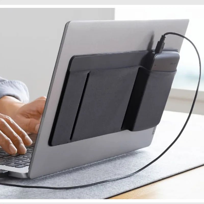 Universal Stick - On Mouse Pouch Reusable Storage Bag for Mouse Three Pockets for Mobile Phone Holder for Laptop Black Universal Stick - On Mouse Pouch Reusable Storage Bag for Mouse Three Pockets for Mobile Phone Holder for Laptop - shop_name