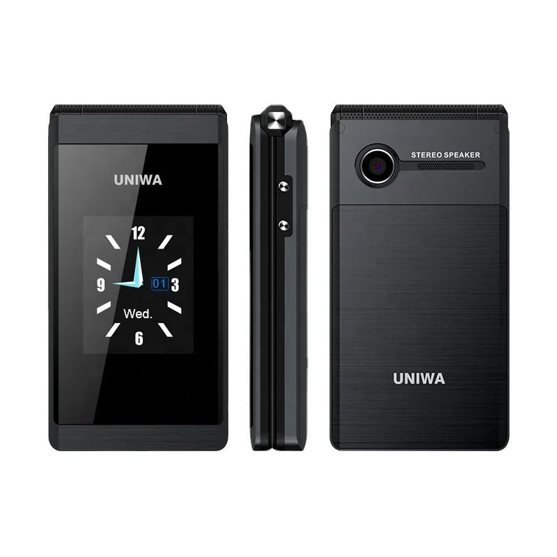 UNIWA X28 Dual Screen Flip Phone Senior Mobile with Big Buttons SOS Long Battery Life Dual SIM Card Supports GSM Gray UNIWA X28 Dual Screen Flip Phone Senior Mobile with Big Buttons SOS Long Battery Life Dual SIM Card Supports GSM - shop_name