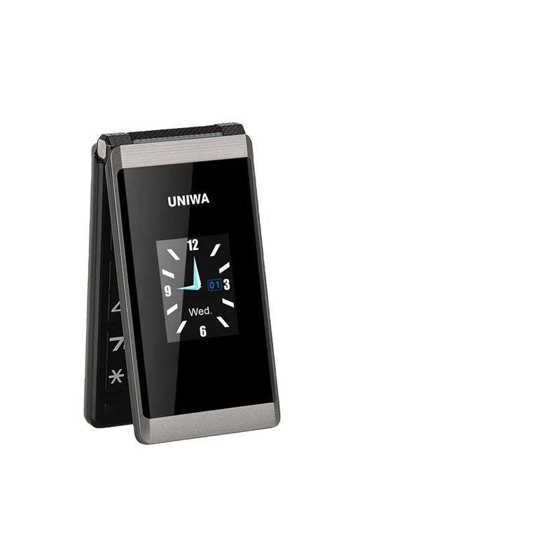 UNIWA X28 Dual Screen Flip Phone Senior Mobile with Big Buttons SOS Long Battery Life Dual SIM Card Supports GSM Gray UNIWA X28 Dual Screen Flip Phone Senior Mobile with Big Buttons SOS Long Battery Life Dual SIM Card Supports GSM - shop_name