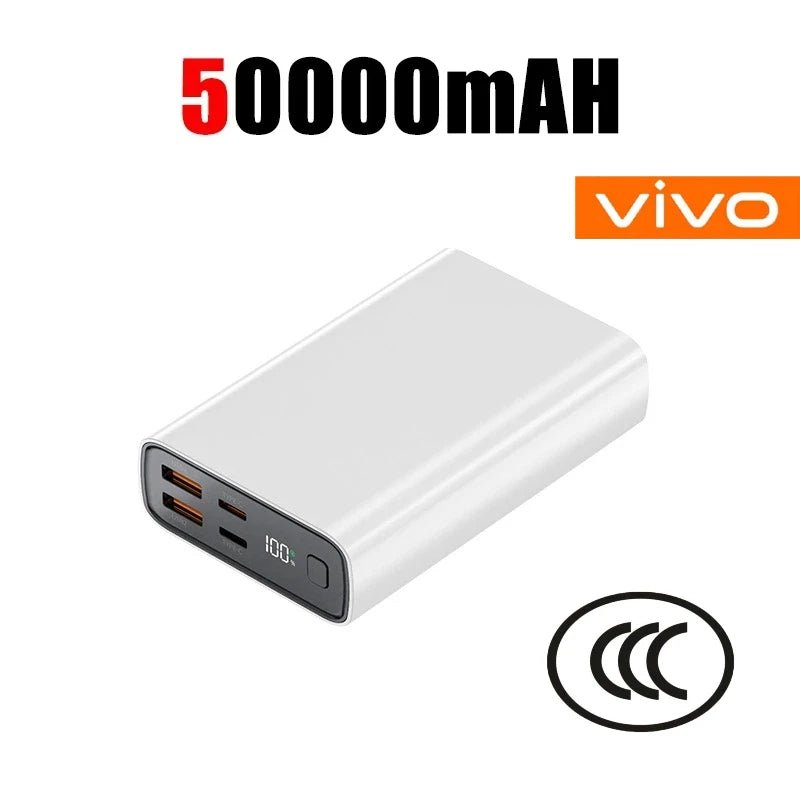 VIVO 50000mAh Large Capacity Powerbank Fast Charging Portable Charger External Battery For IPhone Xiaomi Phone Laptop 2026 WH 50000mah VIVO 50000mAh Large Capacity Powerbank Fast Charging Portable Charger External Battery For IPhone Xiaomi Phone Laptop 2026 - shop_name