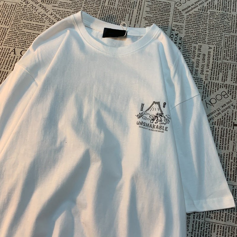 Volcano Rabbit American Vintage Cartoon Print Pure Cotton White Volcano Rabbit American Vintage Cartoon Print Pure Cotton - shop_name