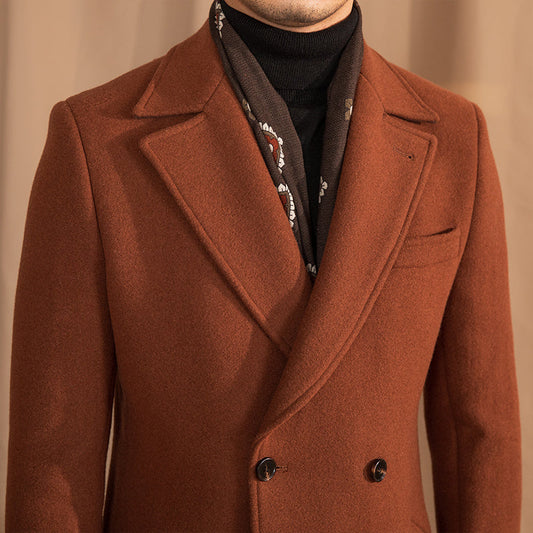Warm Coat Double-breasted Mid-length Wool Overcoat - Update Avenue 
