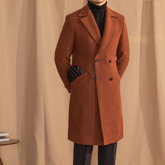 Warm Coat Double-breasted Mid-length Wool Overcoat - Update Avenue 