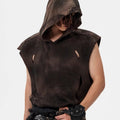 Waste Soil Wind Short Hood Vest Khaki Waste Soil Wind Short Hood Vest - shop_name