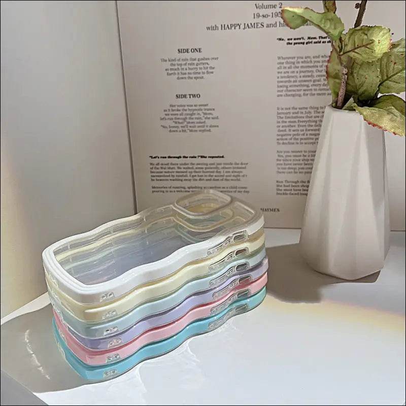 Wave Border Mobile Phone Case Solid Color Simple Candy Color - Update Avenue 