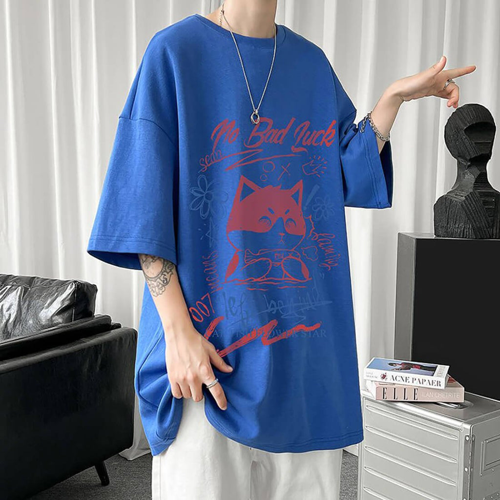 White Half Sleeve Cute Cat T-shirt Top Black White Half Sleeve Cute Cat T-shirt Top - shop_name