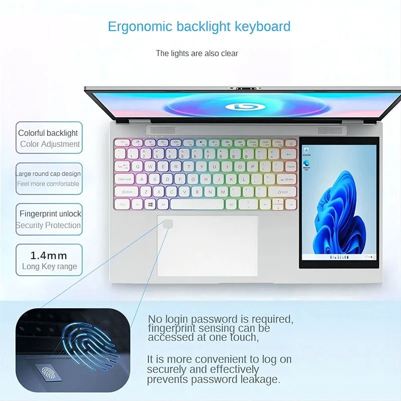 Wholesale Brand New 15.6 Inc+7Inch Dual Screen Business Laptop Win 11 Intel N150 4 Cores Support Logo Customization in Shenzhen Silver Wholesale Brand New 15.6 Inc+7Inch Dual Screen Business Laptop Win 11 Intel N150 4 Cores Support Logo Customization in Shenzhen - shop_name