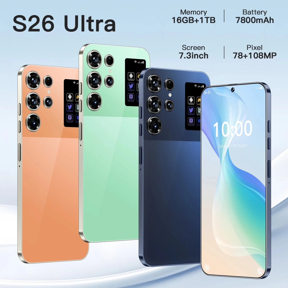 Wholesale S26 Ultra 16GB+1TB Android SmartPhone 5G Dual SIM Dual Standby Unlocked Mobile Phone S26 ultra Smart Phone Orange Wholesale S26 Ultra 16GB+1TB Android SmartPhone 5G Dual SIM Dual Standby Unlocked Mobile Phone S26 ultra Smart Phone - shop_name