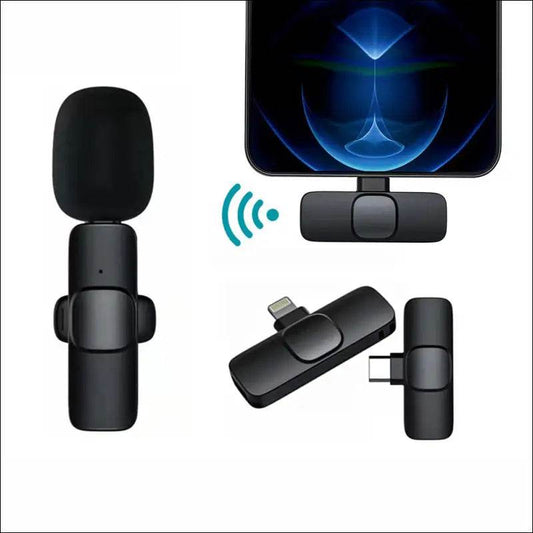Wireless Lavalier Microphone Portable Audio Video Recording Mini Mic For I Phone Android Long Battery Life Live Broadcast Gaming - Update Avenue 