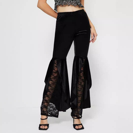 Women's Elegant Lace Casual Bell-bottom Pants - Update Avenue 