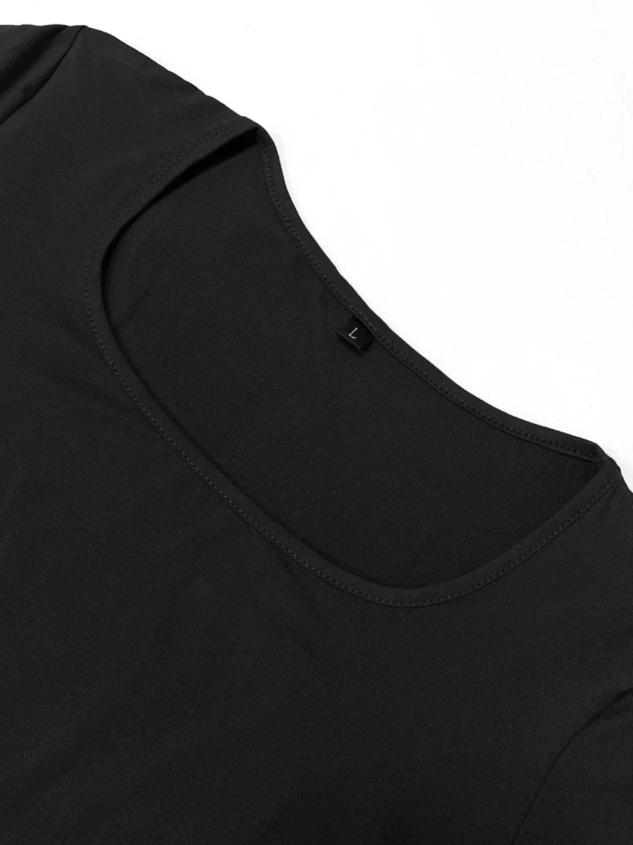 Women's Solid Long Sleeve Bodycon Dress, Chic Basic Minimalist Causual Fashion Scoop Neck Long Dress, Womenswear black Women's Solid Long Sleeve Bodycon Dress, Chic Basic Minimalist Causual Fashion Scoop Neck Long Dress, Womenswear - shop_name