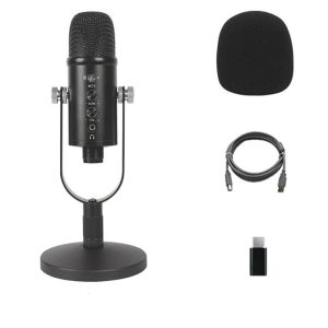 JIY Cross-Border Condenser Microphone Anchor Live K Song Recording Tuning Desktop Mobile Computer USB Wired Microphone