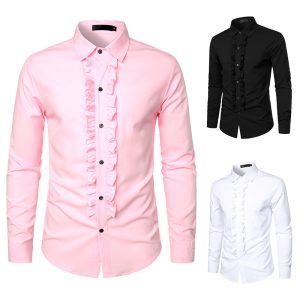 Men's Party Wedding Dress Long Sleeve Shirt