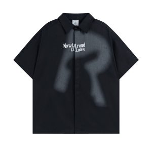 European Hip Hop Letter Short Sleeve Shirt For Men And Women