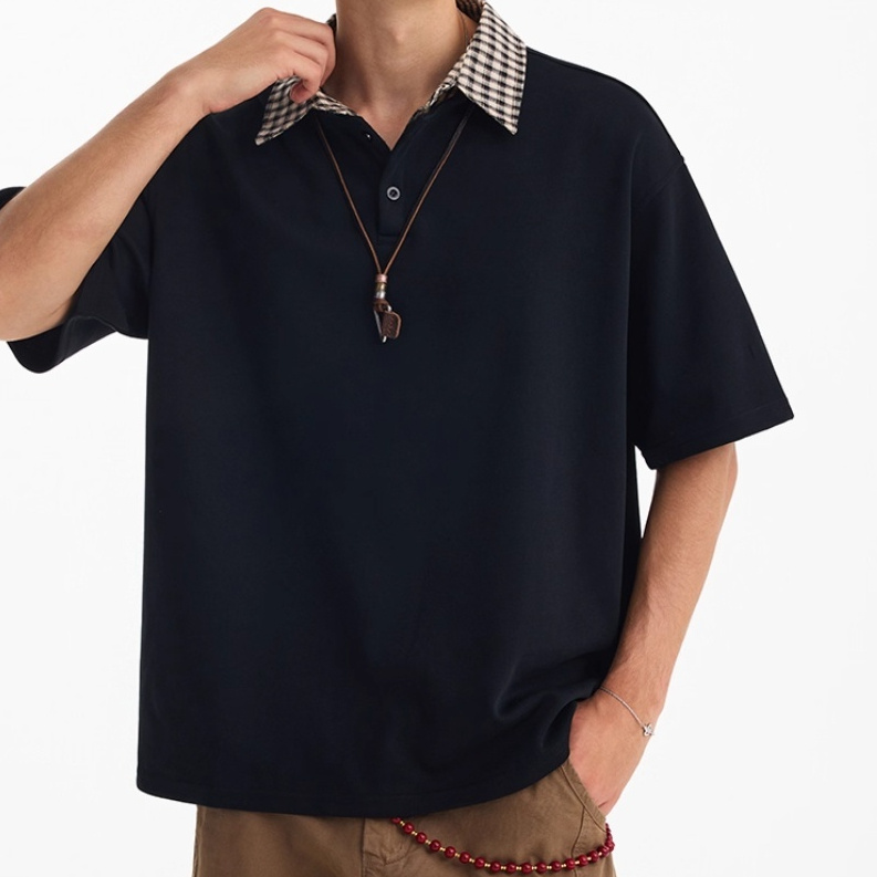 Summer Retro Minority Fake Two-piece High-quality Plaid Lapel