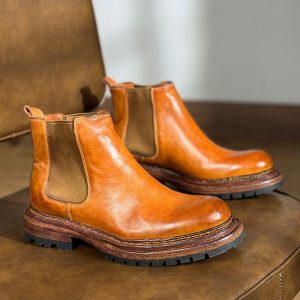 Men's Business Thick-Sole Height-Increasing Vintage Leather Boots