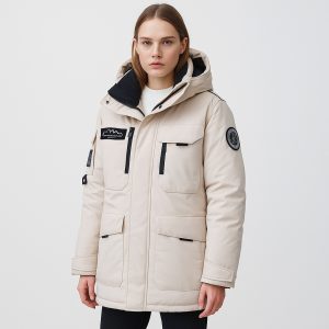 Hooded Workwear Parka Down Jacket For Women Winter