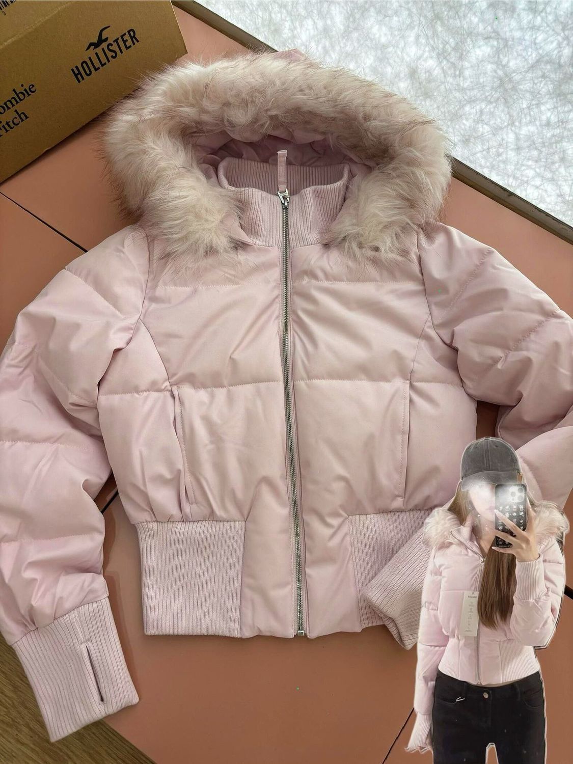 Women's Versatile American Retro Fur-collar Hooded Short Cotton Jacket - Image 5