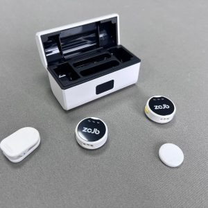 Wireless Collar Clip Microphone With Charging Bin Round One Drag Two Magnetic Button