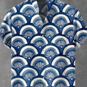 Stand Collar Fashion Trend Casual Cool All-match Short-sleeved Shirt Men