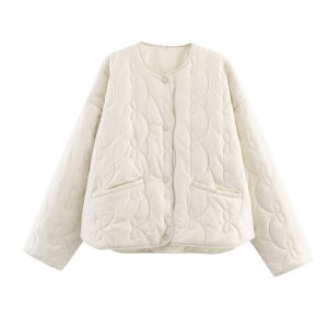 Temperament Women's Bow Quilted Coat