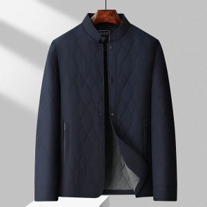 Men's Mulberry Silk Cotton Diamond-patterned Outerwear