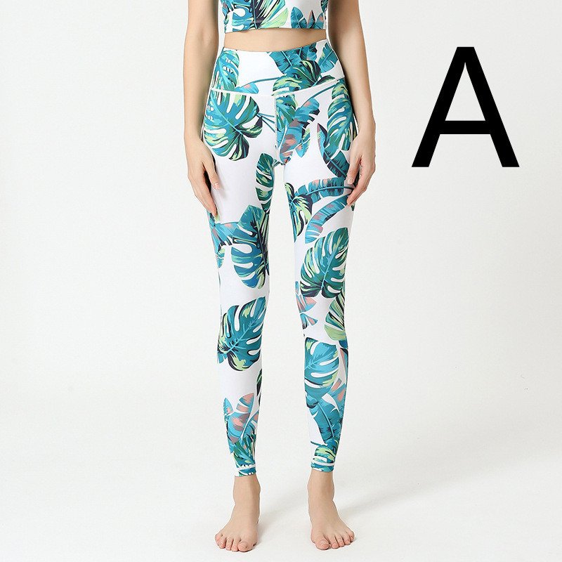 Printed Yoga Pants Tight-fitting High-waist Hip-lifting Fitness Pants Sports Fitness Yoga Wear