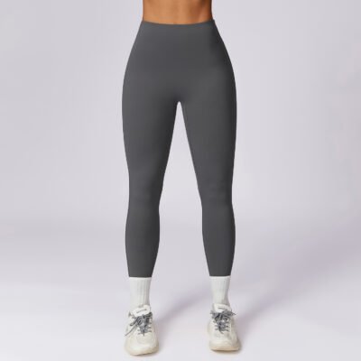 Sanding High Waist Hip Lift Yoga Slimming Belly Contracting Workout Running Pants
