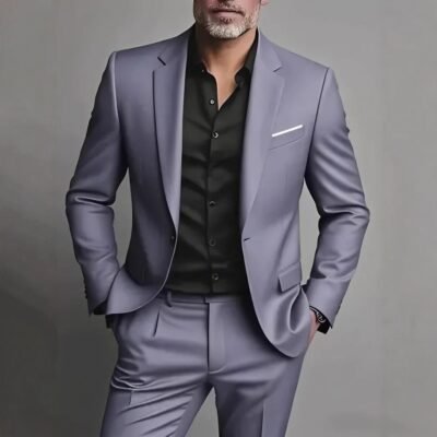 Men's Business-Casual Two-Piece Suit Set