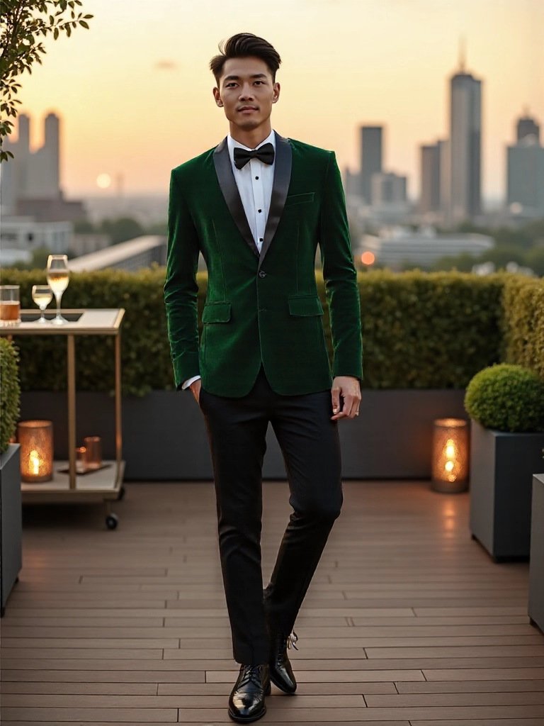 Mens Youth Suede Stage Performance Suit Set