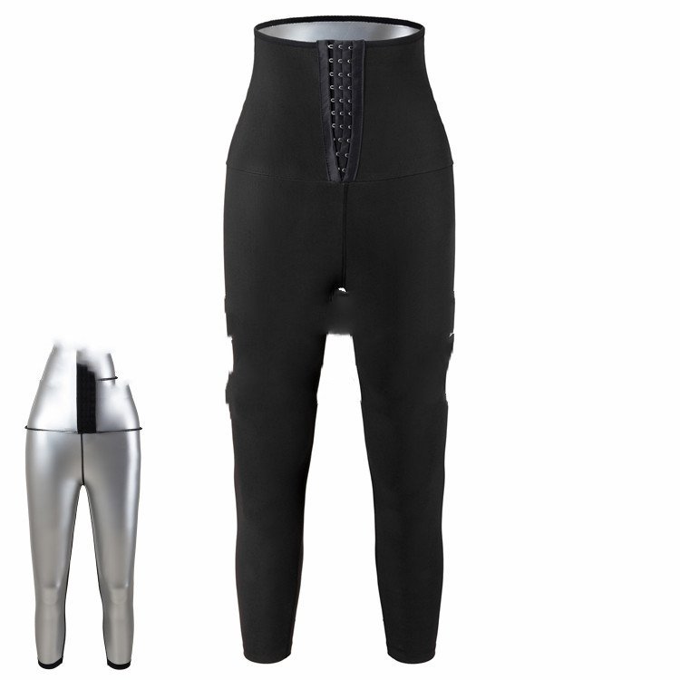 Ladies Sweating Hip Pants Yoga Sauna Beam High Waist Belly Pants Cross-Border Breasted Fitness Body Shaping Pants