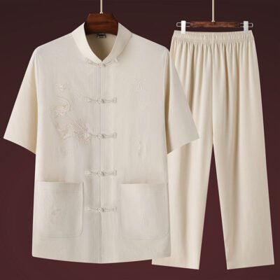 Men's Thin Casual New Chinese-style Short-sleeve Suit