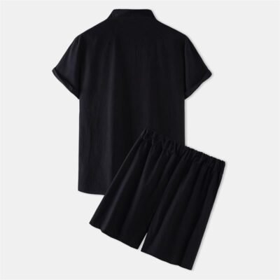 Men's Cotton-Linen Casual Loose-Fit Short-Sleeve Set