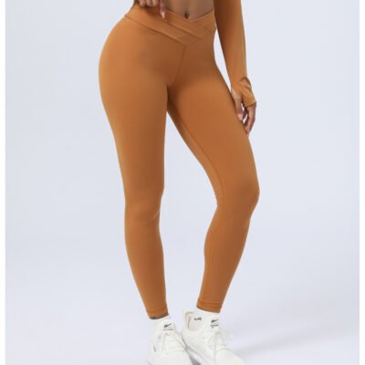 Cross Stitching Yoga Leggings Sports Workout Clothes Trousers