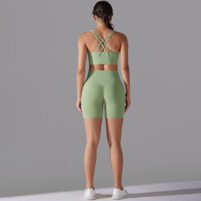 Beauty Back Cross Sports Underwear Fitness Yoga Wear Suit