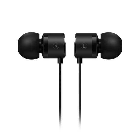 Black sports running music in-ear headphones