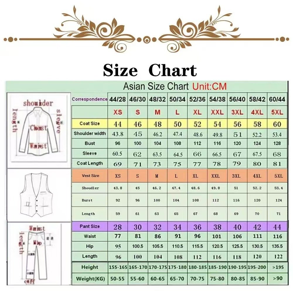Men's Stylish Business Suit Three-Piece Set