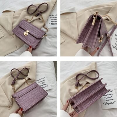 Stone Pattern PU Cross-body Bag with Shoulder Bag for Women